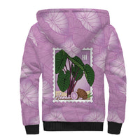Aloha Hawaii Kalo Sherpa Hoodie Hawaiian Taro Leaves Stylized Stamp LT14 - Polynesian Pride