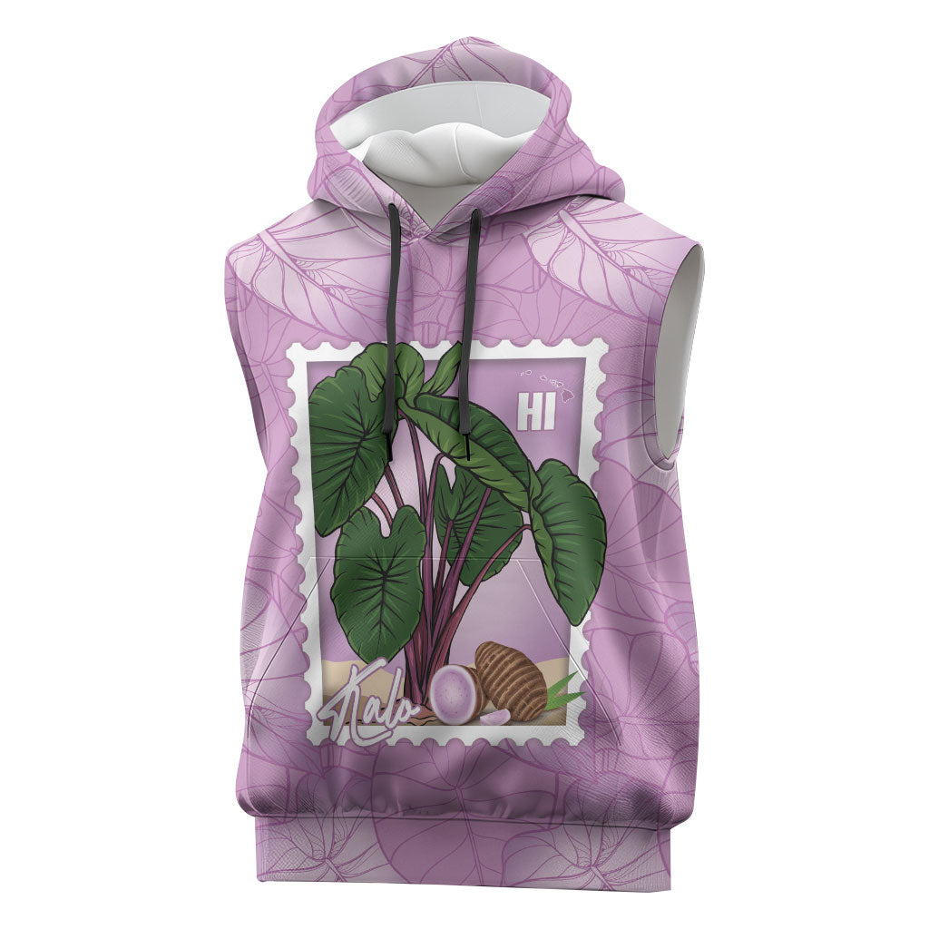 Aloha Hawaii Kalo Sleeveless Hoodie Hawaiian Taro Leaves Stylized Stamp