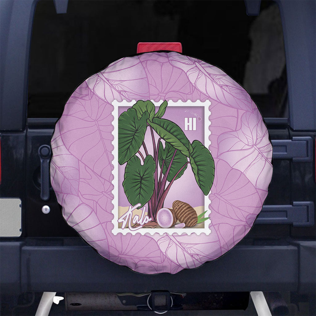 Aloha Hawaii Kalo Spare Tire Cover Hawaiian Taro Leaves Stylized Stamp