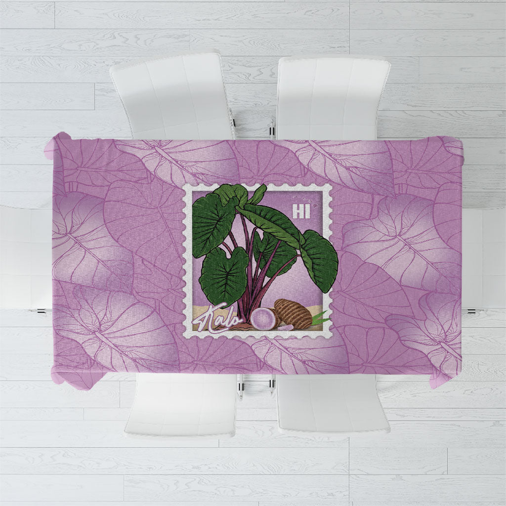Aloha Hawaii Kalo Tablecloth Hawaiian Taro Leaves Stylized Stamp