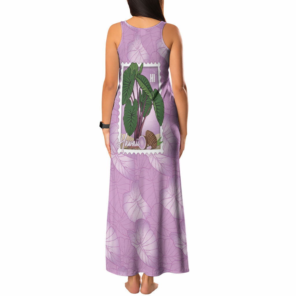 Aloha Hawaii Kalo Tank Maxi Dress Hawaiian Taro Leaves Stylized Stamp LT14 - Polynesian Pride