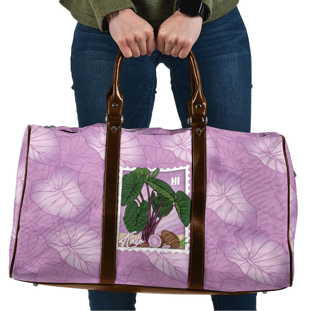 Aloha Hawaii Kalo Travel Bag Hawaiian Taro Leaves Stylized Stamp