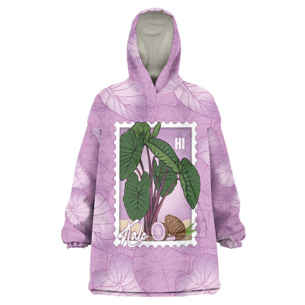 Aloha Hawaii Kalo Wearable Blanket Hoodie Hawaiian Taro Leaves Stylized Stamp