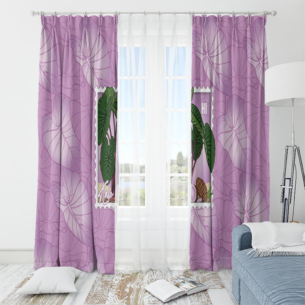 Aloha Hawaii Kalo Window Curtain Hawaiian Taro Leaves Stylized Stamp LT14 - Polynesian Pride