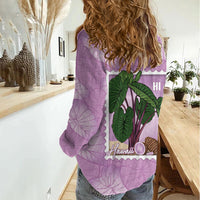 Aloha Hawaii Kalo Women Casual Shirt Hawaiian Taro Leaves Stylized Stamp LT14 - Polynesian Pride