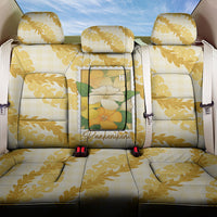 Aloha Hawaii Puakenikeni Back Car Seat Cover Hawaiian Lei Palaka Motifs Stylized Stamp LT14 One Size Yellow - Polynesian Pride