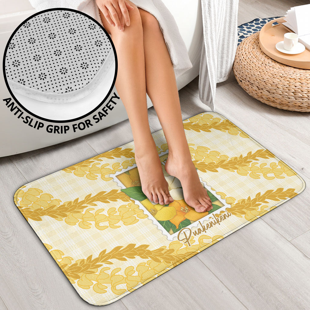 Aloha Hawaii Puakenikeni Bathroom Set Hawaiian Lei Palaka Motifs Stylized Stamp LT14 - Polynesian Pride