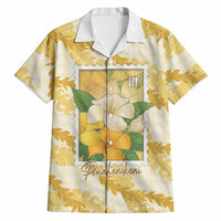 Aloha Hawaii Puakenikeni Hawaiian Shirt Hawaiian Lei Palaka Motifs Stylized Stamp LT14 Yellow - Polynesian Pride