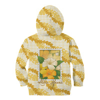 Aloha Hawaii Puakenikeni Kid Hoodie Hawaiian Lei Palaka Motifs Stylized Stamp LT14 - Polynesian Pride