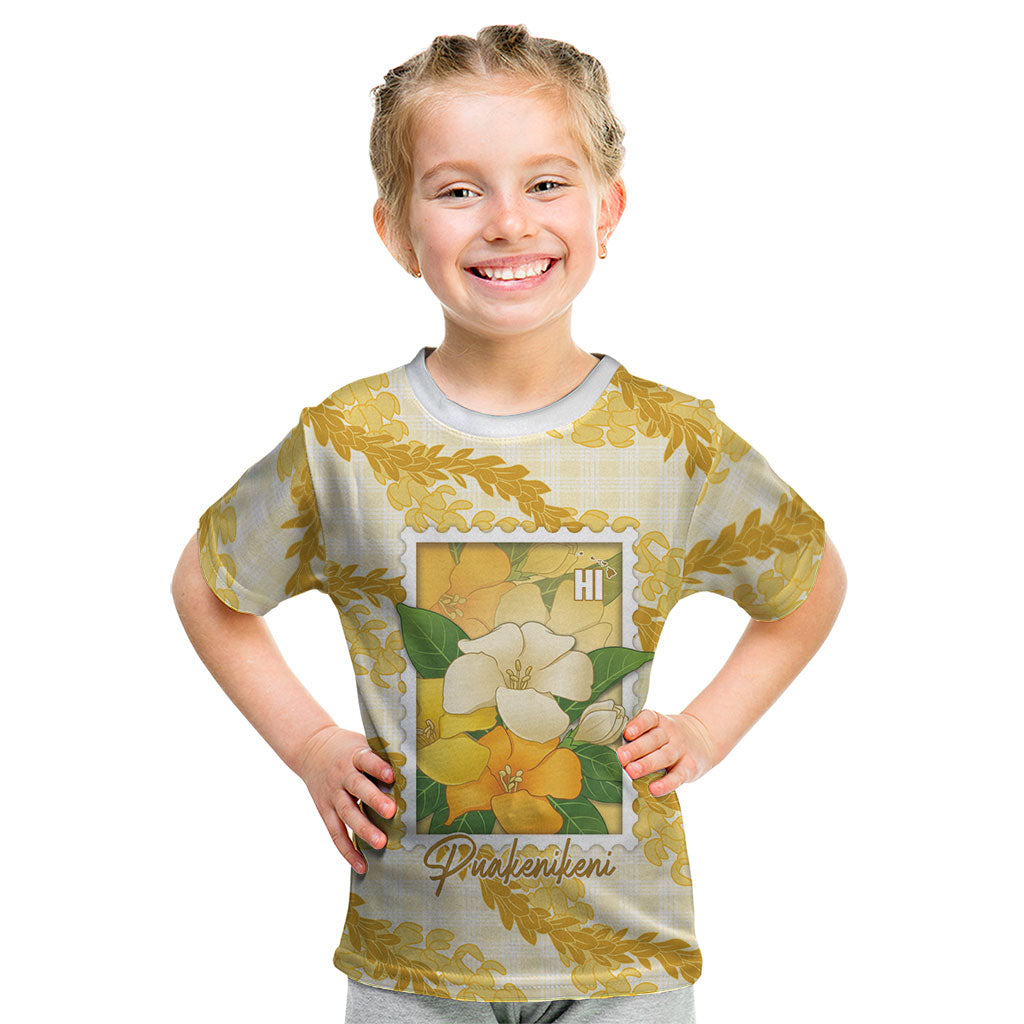 Aloha Hawaii Puakenikeni Kid T Shirt Hawaiian Lei Palaka Motifs Stylized Stamp