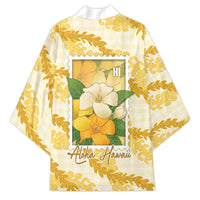 Aloha Hawaii Puakenikeni Kimono Hawaiian Lei Palaka Motifs Stylized Stamp LT14 - Polynesian Pride