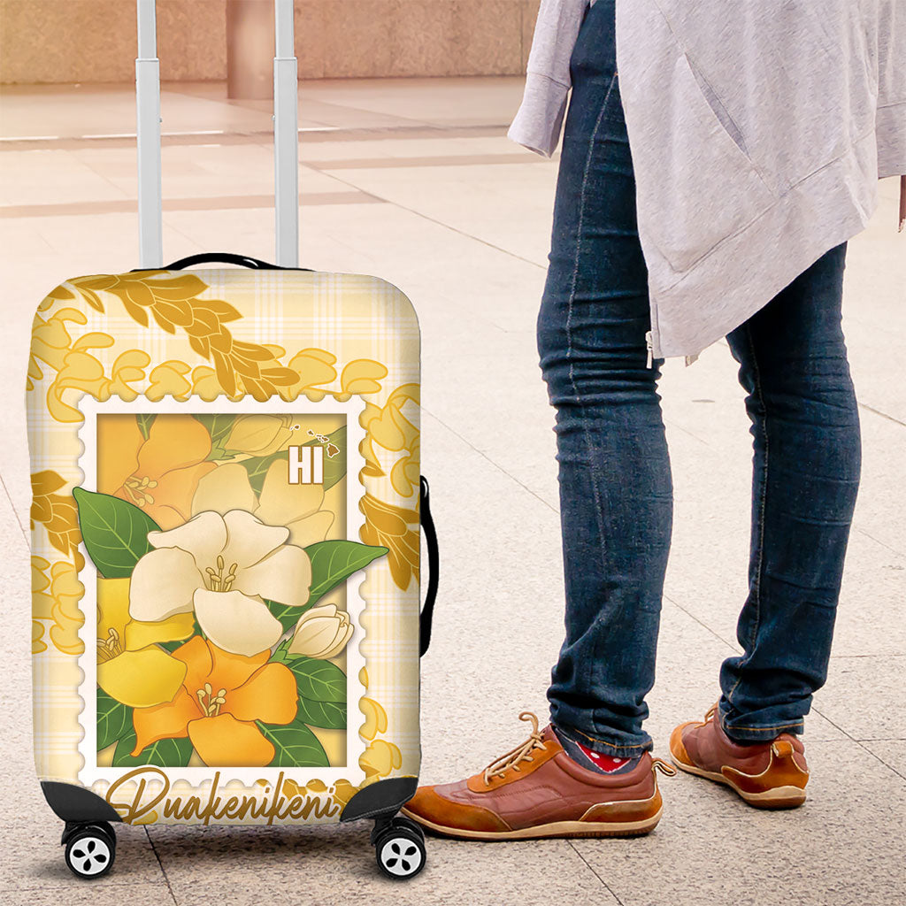 Aloha Hawaii Puakenikeni Luggage Cover Hawaiian Lei Palaka Motifs Stylized Stamp