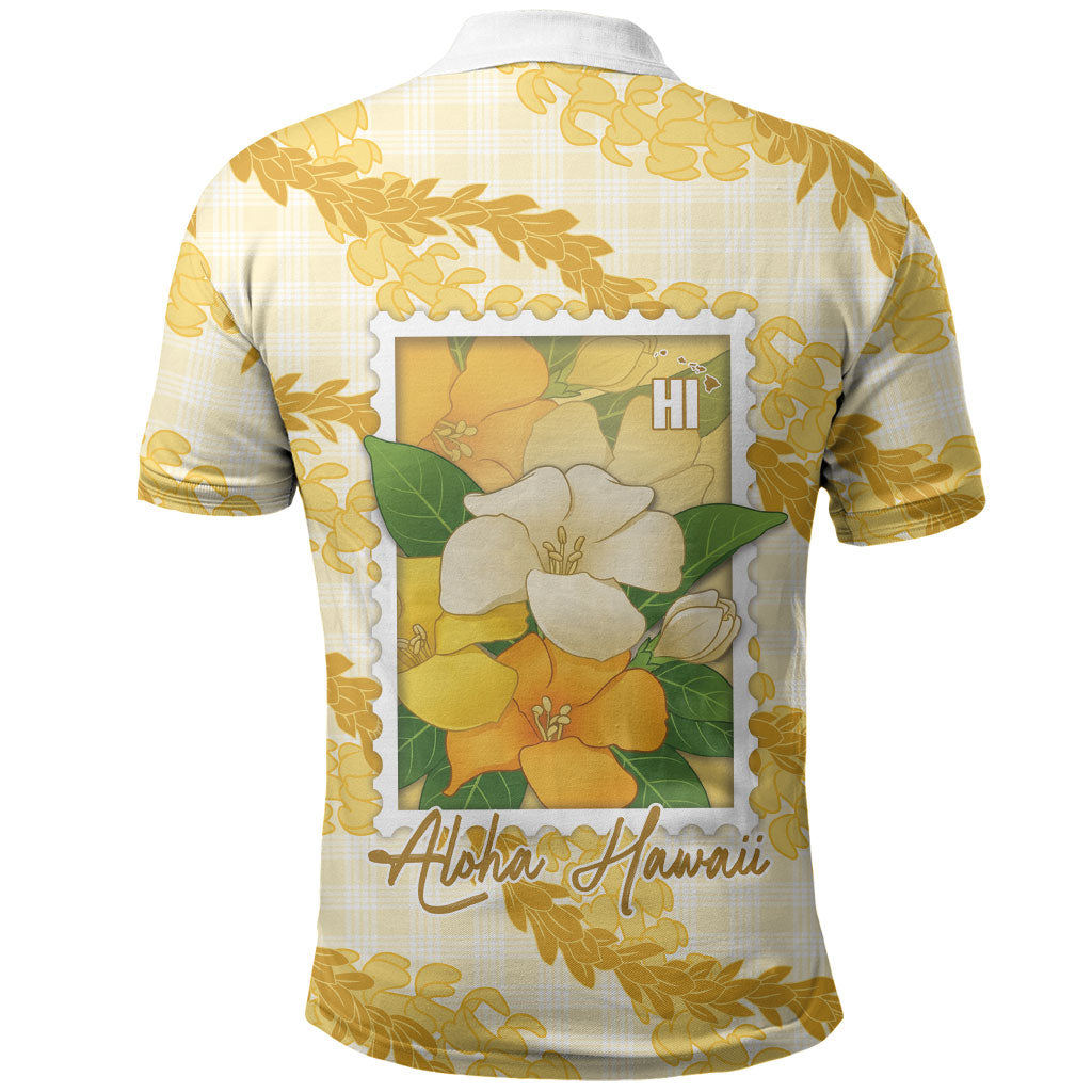 Aloha Hawaii Puakenikeni Polo Shirt Hawaiian Lei Palaka Motifs Stylized Stamp LT14 - Polynesian Pride