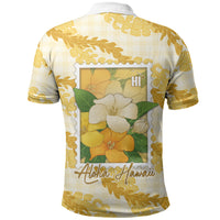 Aloha Hawaii Puakenikeni Polo Shirt Hawaiian Lei Palaka Motifs Stylized Stamp LT14 - Polynesian Pride