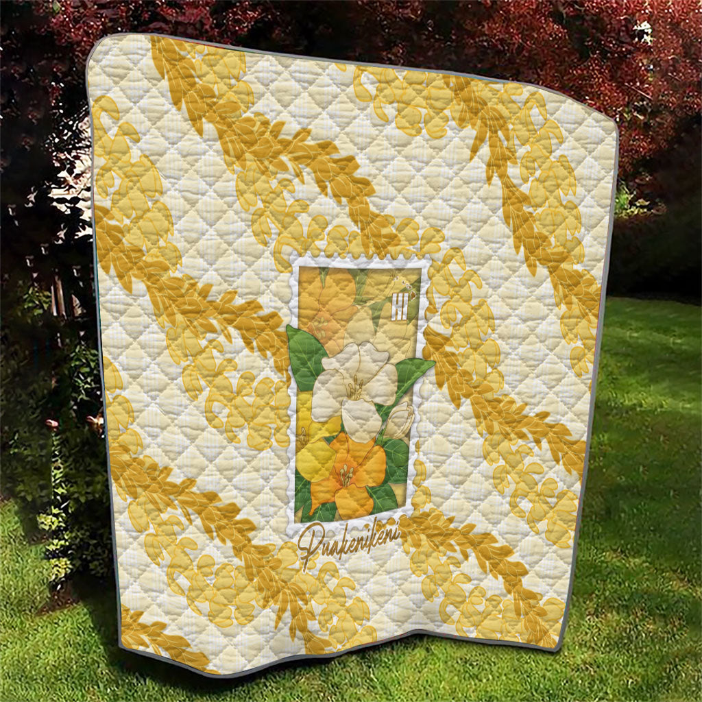 Aloha Hawaii Puakenikeni Quilt Hawaiian Lei Palaka Motifs Stylized Stamp LT14 - Polynesian Pride