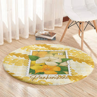 Aloha Hawaii Puakenikeni Round Carpet Hawaiian Lei Palaka Motifs Stylized Stamp LT14 - Polynesian Pride