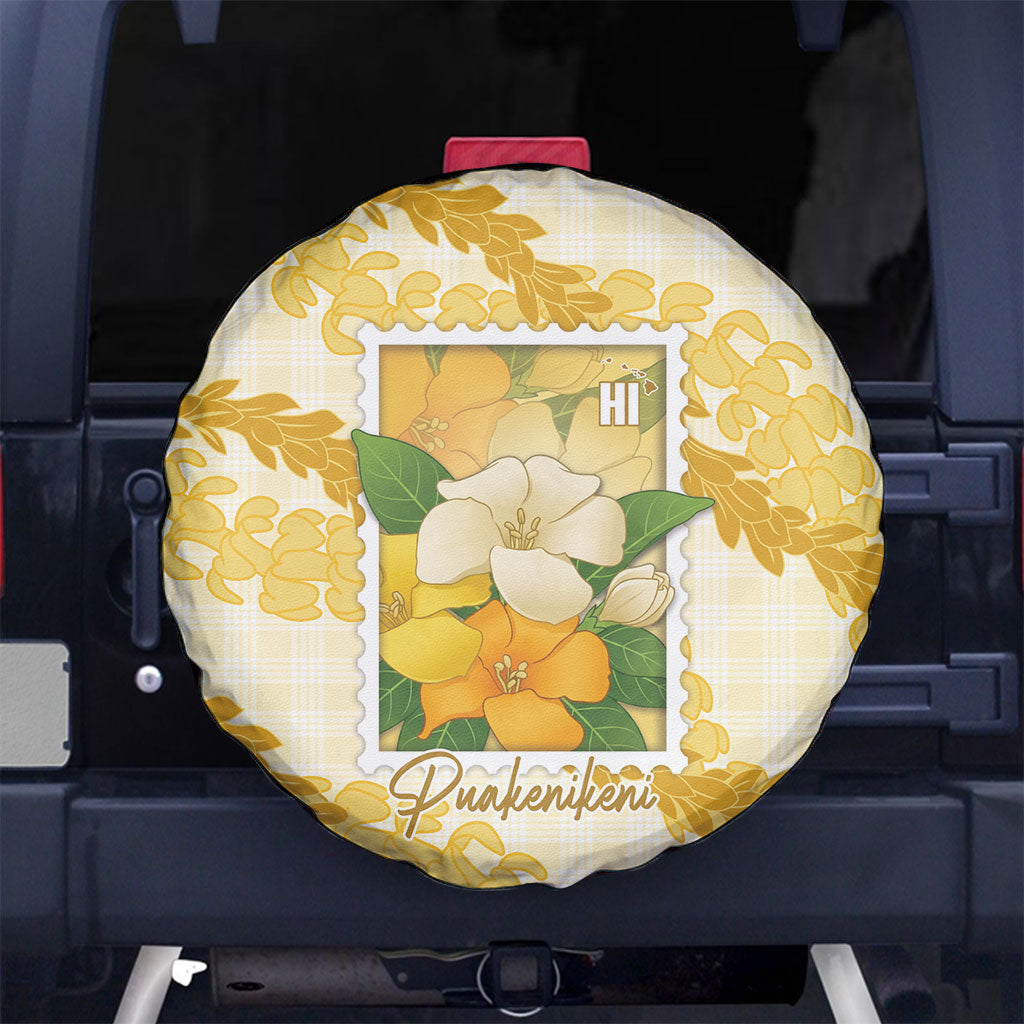 Aloha Hawaii Puakenikeni Spare Tire Cover Hawaiian Lei Palaka Motifs Stylized Stamp