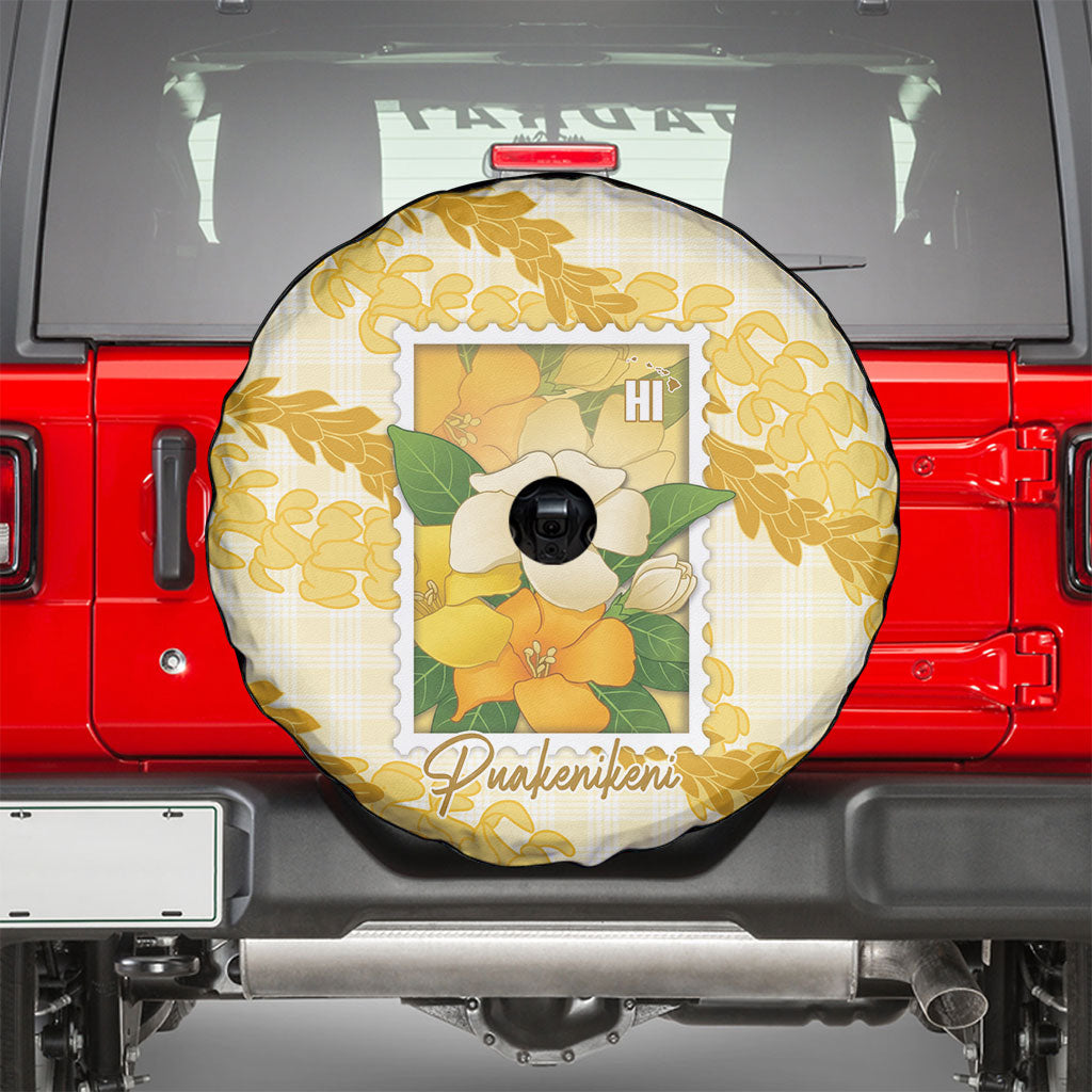 Aloha Hawaii Puakenikeni Spare Tire Cover Hawaiian Lei Palaka Motifs Stylized Stamp LT14 - Polynesian Pride