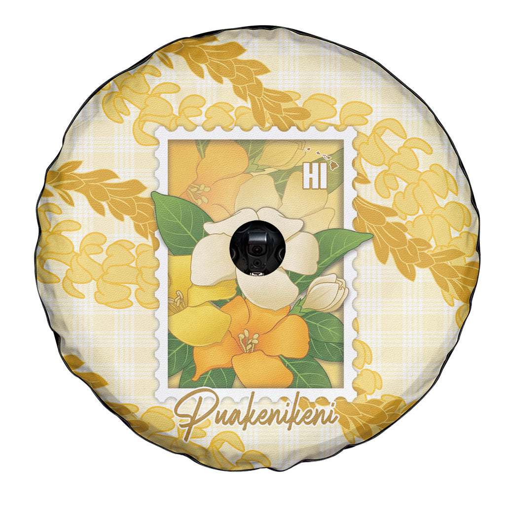 Aloha Hawaii Puakenikeni Spare Tire Cover Hawaiian Lei Palaka Motifs Stylized Stamp LT14 - Polynesian Pride