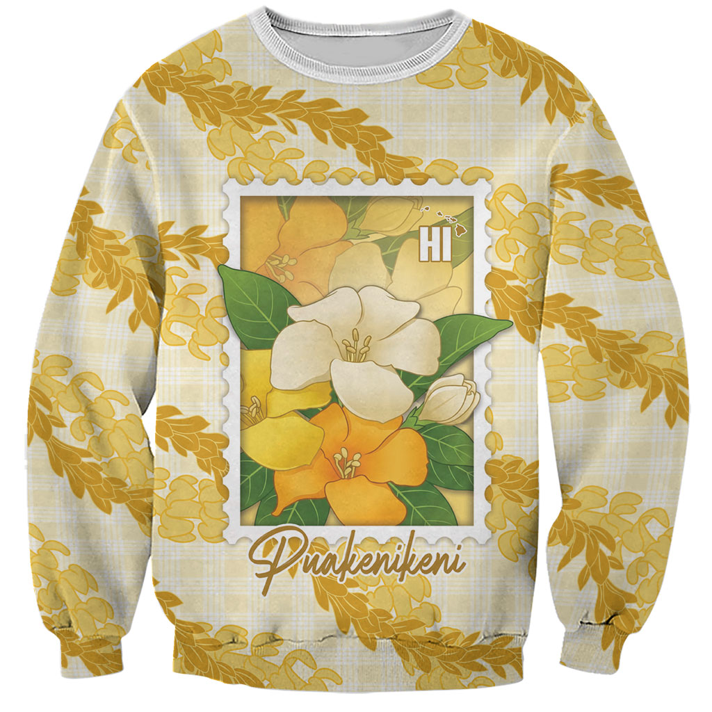 Aloha Hawaii Puakenikeni Sweatshirt Hawaiian Lei Palaka Motifs Stylized Stamp