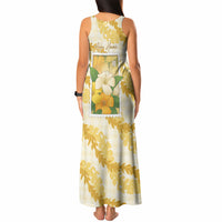 Aloha Hawaii Puakenikeni Tank Maxi Dress Hawaiian Lei Palaka Motifs Stylized Stamp LT14 - Polynesian Pride