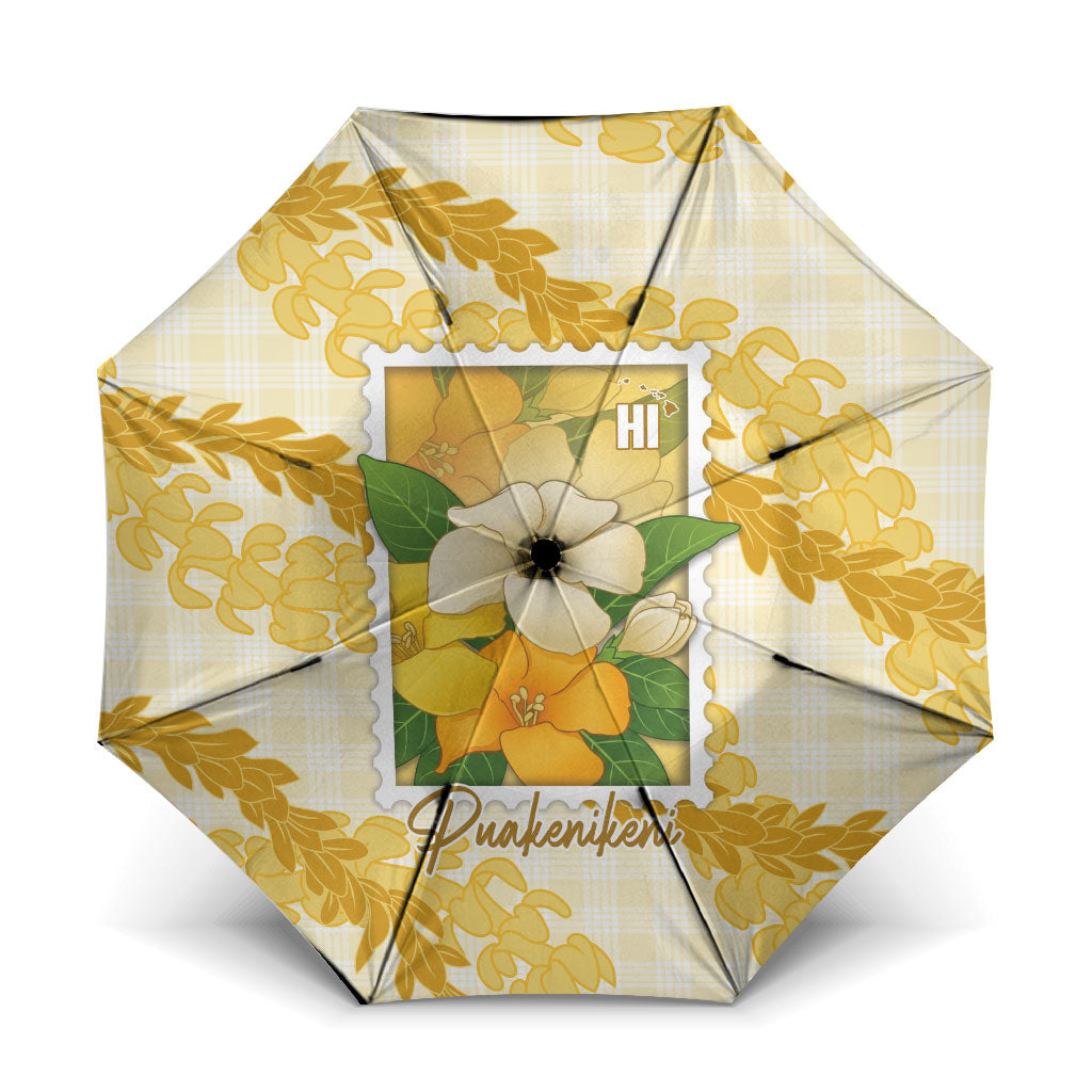 Aloha Hawaii Puakenikeni Umbrella Hawaiian Lei Palaka Motifs Stylized Stamp