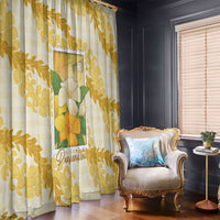 Aloha Hawaii Puakenikeni Window Curtain Hawaiian Lei Palaka Motifs Stylized Stamp LT14 - Polynesian Pride