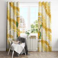 Aloha Hawaii Puakenikeni Window Curtain Hawaiian Lei Palaka Motifs Stylized Stamp LT14 - Polynesian Pride