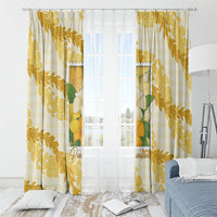 Aloha Hawaii Puakenikeni Window Curtain Hawaiian Lei Palaka Motifs Stylized Stamp LT14 - Polynesian Pride