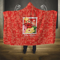 Aloha Hawaii Pua Aloalo Hooded Blanket Hawaiian Hibiscus Flowers Stylized Stamp LT14 - Polynesian Pride