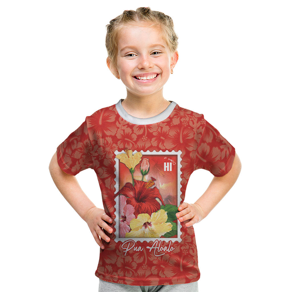 Aloha Hawaii Pua Aloalo Kid T Shirt Hawaiian Hibiscus Flowers Stylized Stamp