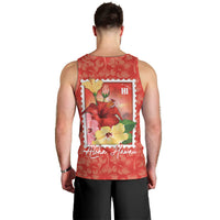 Aloha Hawaii Pua Aloalo Men Tank Top Hawaiian Hibiscus Flowers Stylized Stamp LT14 - Polynesian Pride