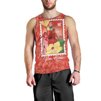 Aloha Hawaii Pua Aloalo Men Tank Top Hawaiian Hibiscus Flowers Stylized Stamp LT14 - Polynesian Pride