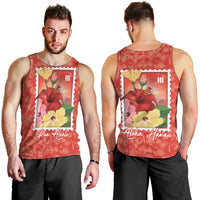 Aloha Hawaii Pua Aloalo Men Tank Top Hawaiian Hibiscus Flowers Stylized Stamp LT14 - Polynesian Pride
