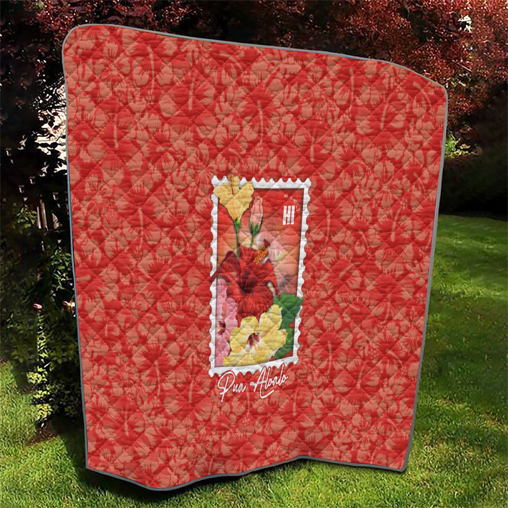 Aloha Hawaii Pua Aloalo Quilt Hawaiian Hibiscus Flowers Stylized Stamp LT14 - Polynesian Pride