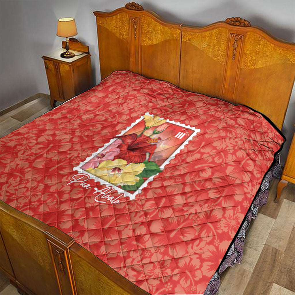 Aloha Hawaii Pua Aloalo Quilt Hawaiian Hibiscus Flowers Stylized Stamp LT14 - Polynesian Pride