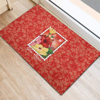 Aloha Hawaii Pua Aloalo Rubber Doormat Hawaiian Hibiscus Flowers Stylized Stamp LT14 - Polynesian Pride