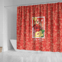 Aloha Hawaii Pua Aloalo Shower Curtain Hawaiian Hibiscus Flowers Stylized Stamp LT14 - Polynesian Pride