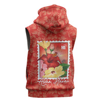 Aloha Hawaii Pua Aloalo Sleeveless Hoodie Hawaiian Hibiscus Flowers Stylized Stamp LT14 - Polynesian Pride