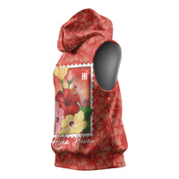 Aloha Hawaii Pua Aloalo Sleeveless Hoodie Hawaiian Hibiscus Flowers Stylized Stamp LT14 - Polynesian Pride