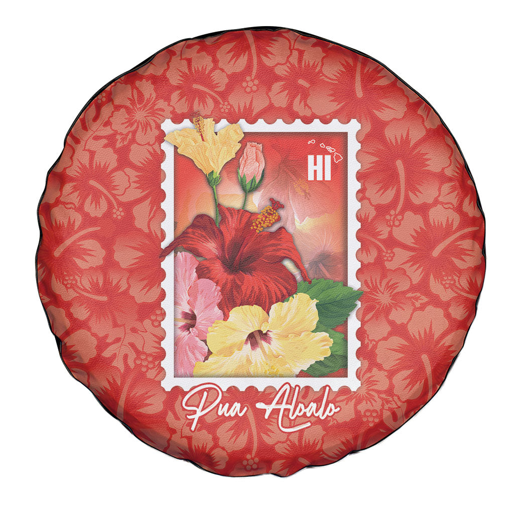 Aloha Hawaii Pua Aloalo Spare Tire Cover Hawaiian Hibiscus Flowers Stylized Stamp LT14 - Polynesian Pride