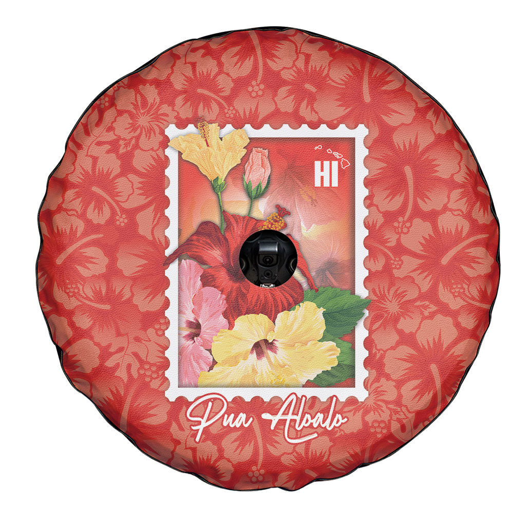 Aloha Hawaii Pua Aloalo Spare Tire Cover Hawaiian Hibiscus Flowers Stylized Stamp LT14 - Polynesian Pride
