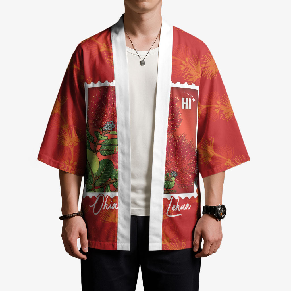 Aloha Hawaii Ohia Lehua Kimono Hawaiian Lei Stylized Stamp LT14 - Polynesian Pride