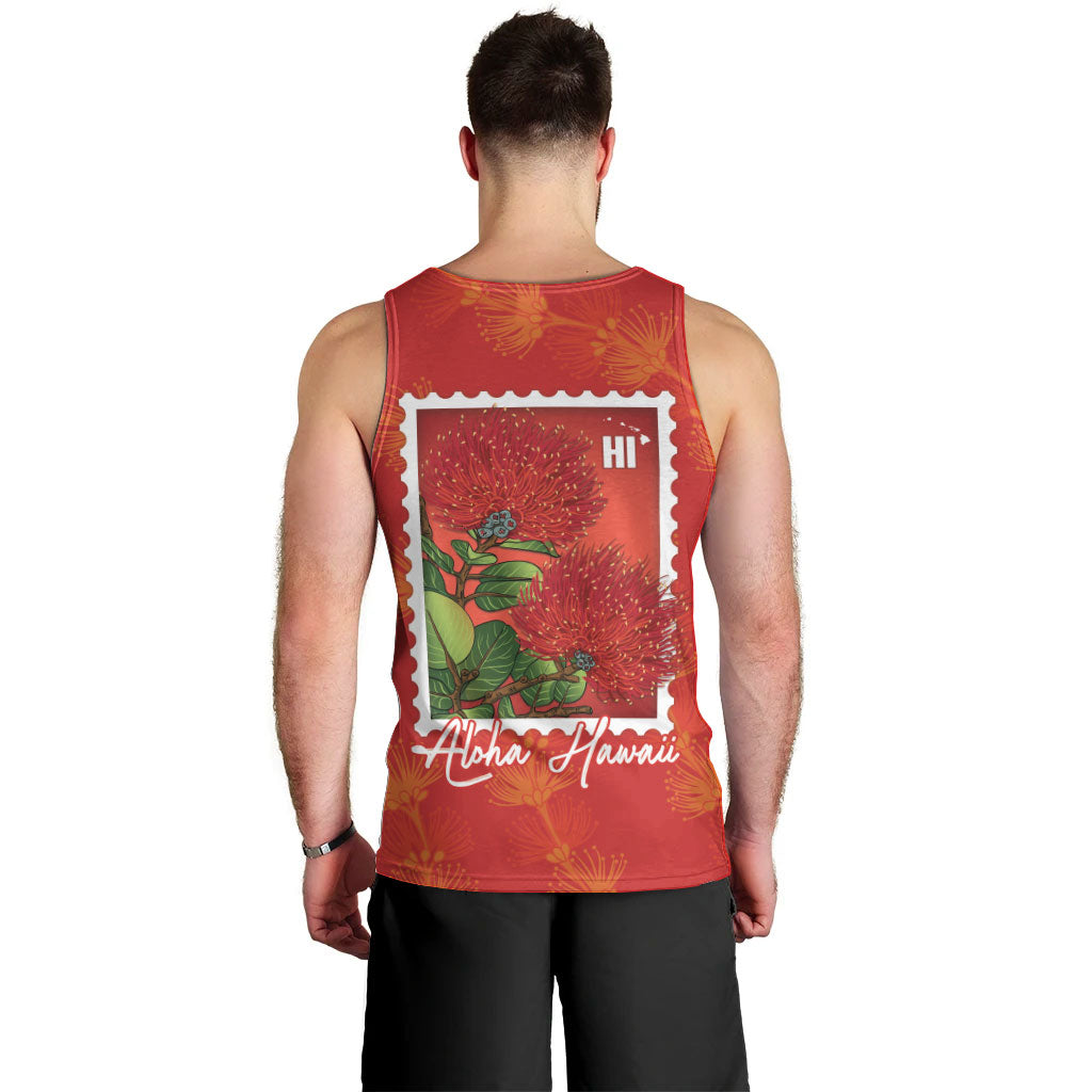 Aloha Hawaii Ohia Lehua Men Tank Top Hawaiian Lei Stylized Stamp LT14 - Polynesian Pride