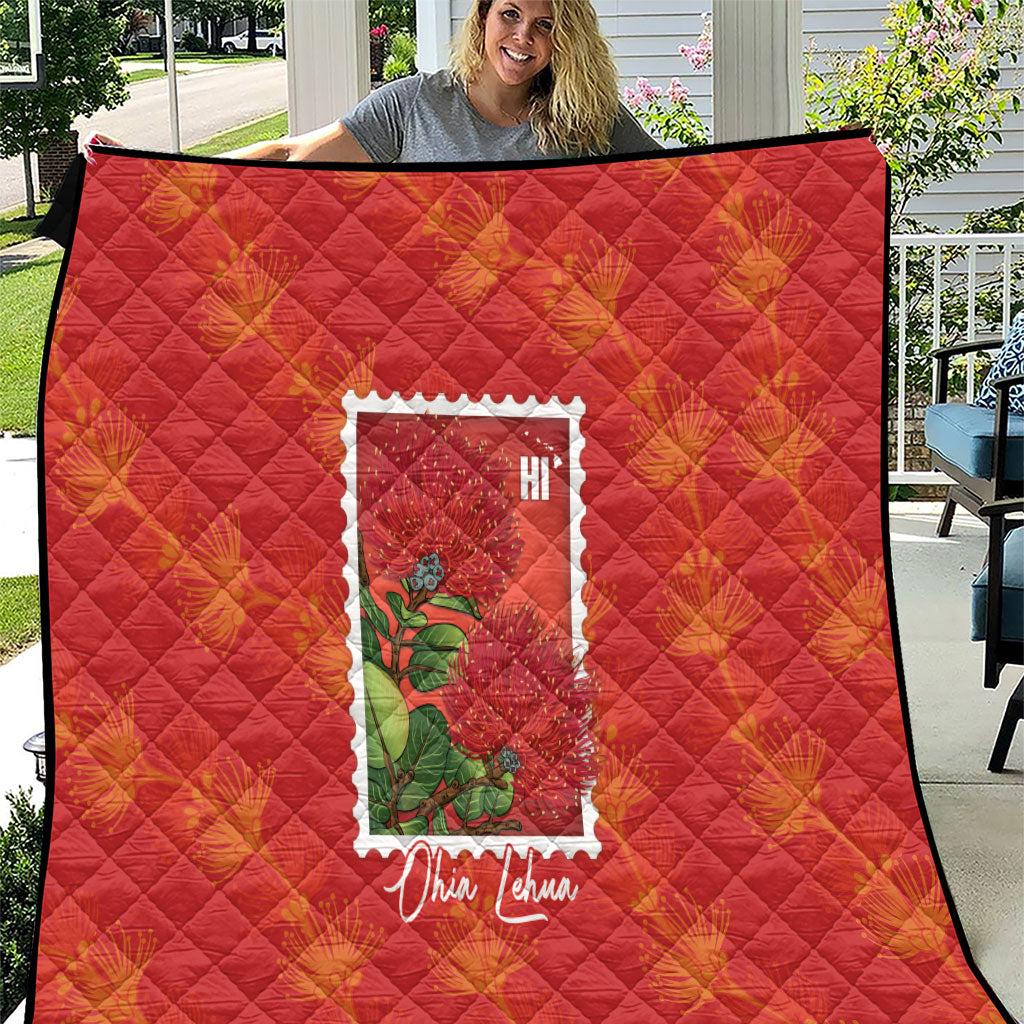 Aloha Hawaii Ohia Lehua Quilt Hawaiian Lei Stylized Stamp