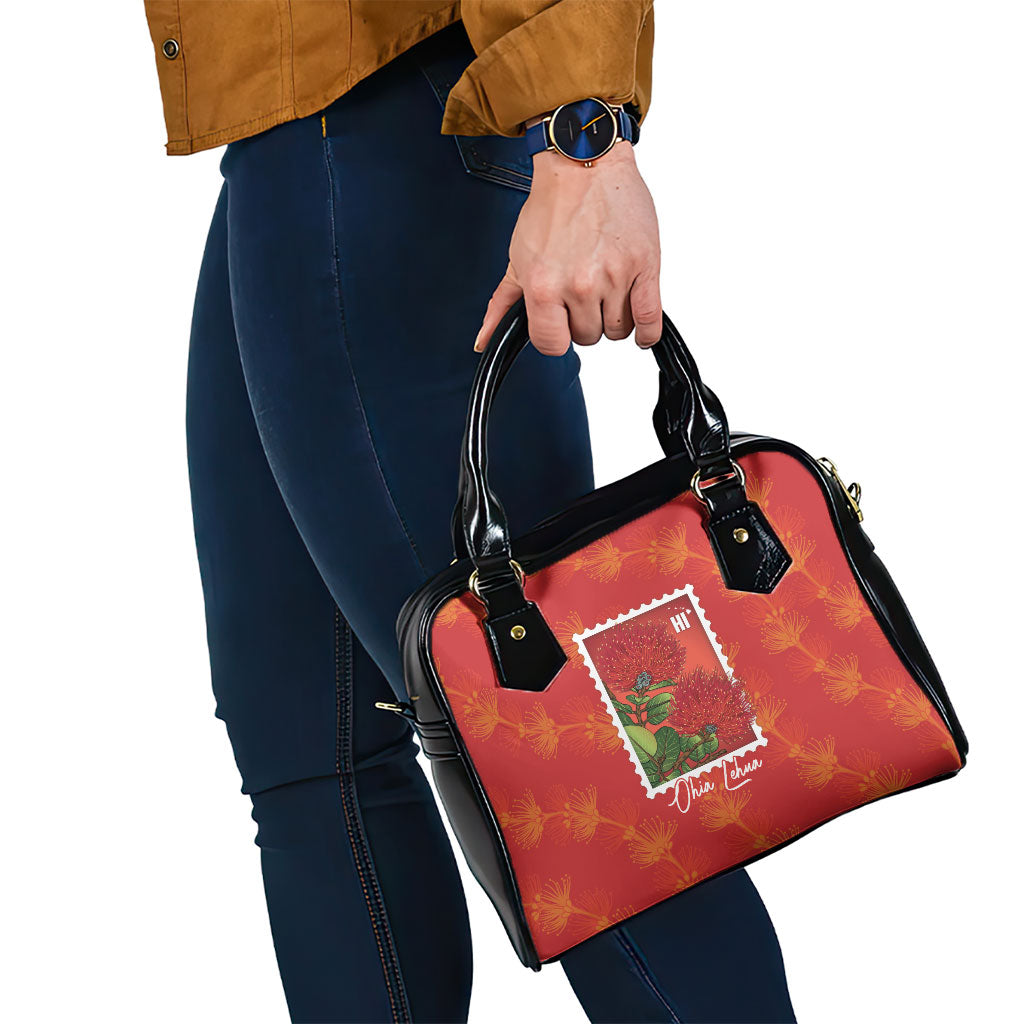 Aloha Hawaii Ohia Lehua Shoulder Handbag Hawaiian Lei Stylized Stamp LT14 - Polynesian Pride