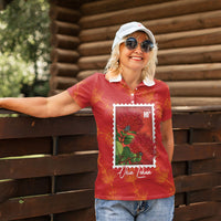 Aloha Hawaii Ohia Lehua Women Polo Shirt Hawaiian Lei Stylized Stamp LT14 - Polynesian Pride