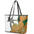 Custom Fiji And Australia Rugby Leather Tote Bag Fijian Palm Tree Mix Aussie Kangaroo