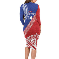 Tonga and Samoa Rugby Custom Family Matching Long Sleeve Bodycon Dress and Hawaiian Shirt Ikale Tahi Manu Samoa Together LT14 - Polynesian Pride