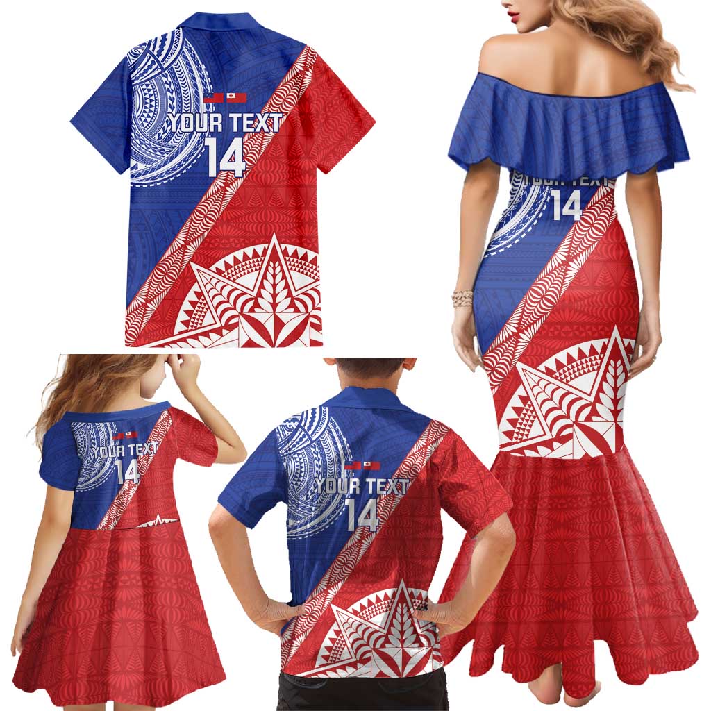 Tonga and Samoa Rugby Custom Family Matching Mermaid Dress and Hawaiian Shirt Ikale Tahi Manu Samoa Together LT14 - Polynesian Pride